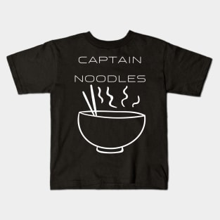 Captain Noodles Typography White Design Kids T-Shirt